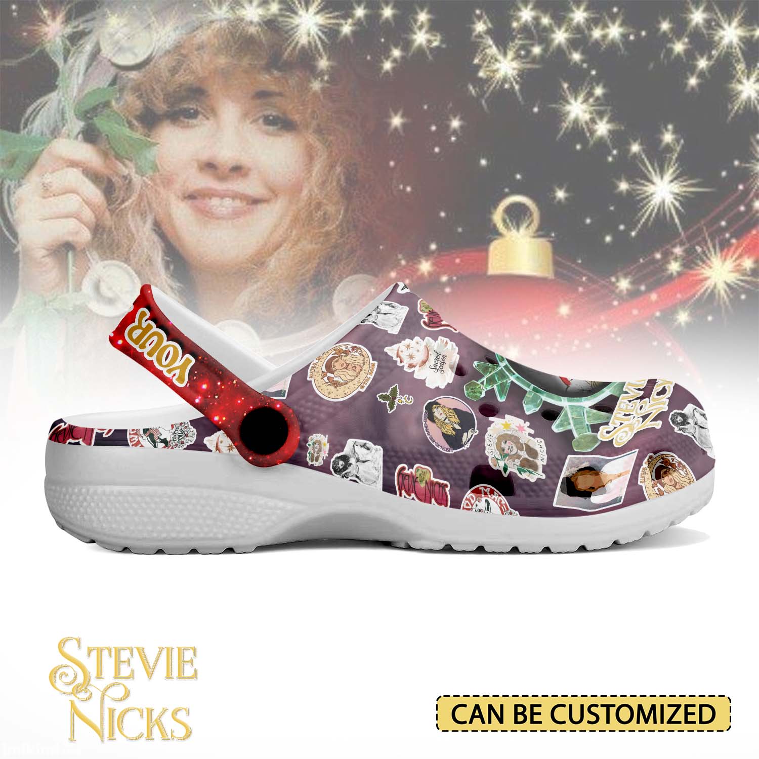 Merchidea Stevie Nicks x Christmas Music Crocs Crocband Clogs Shoes Comfortable For Men Women and Kids
