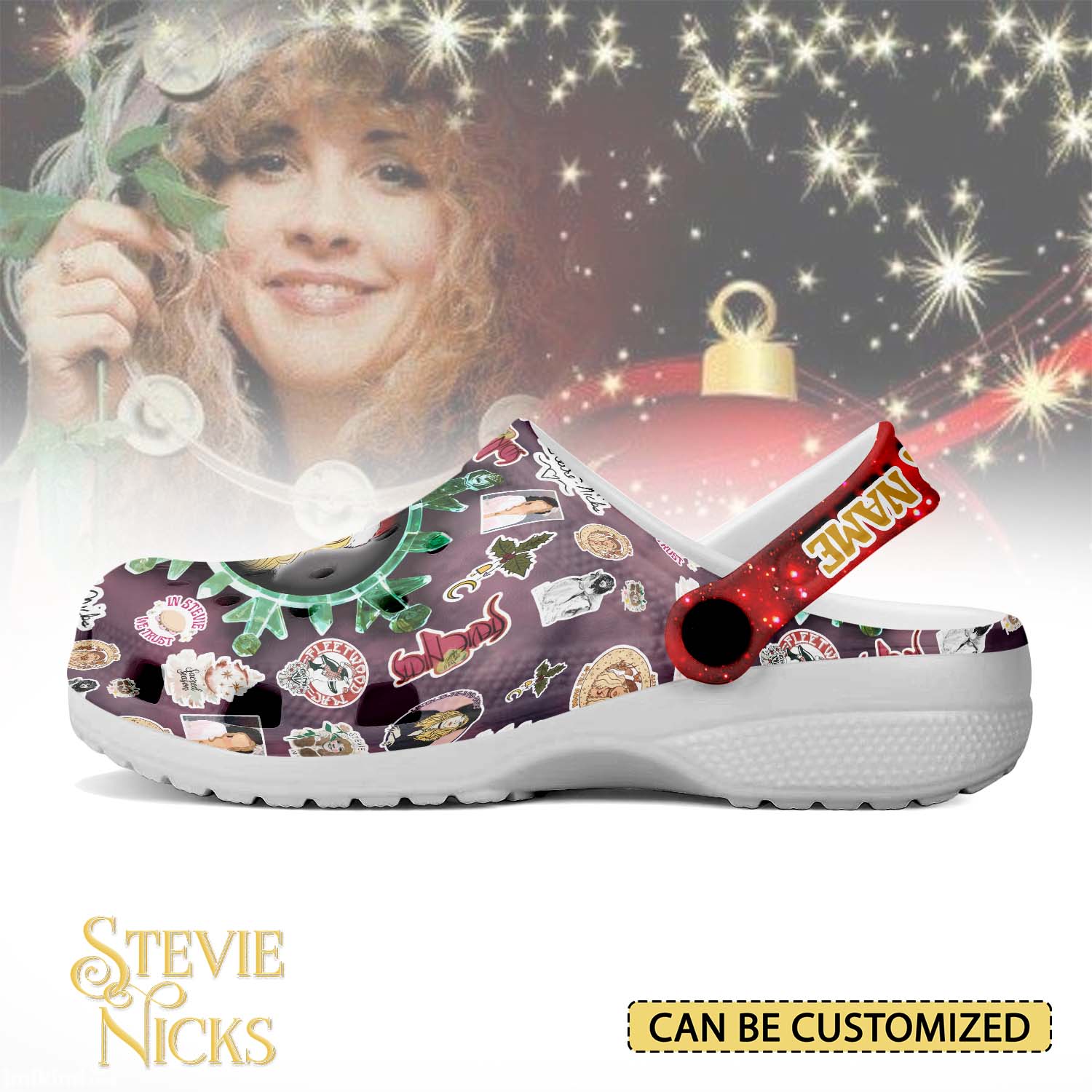 Merchidea Stevie Nicks x Christmas Music Crocs Crocband Clogs Shoes Comfortable For Men Women and Kids