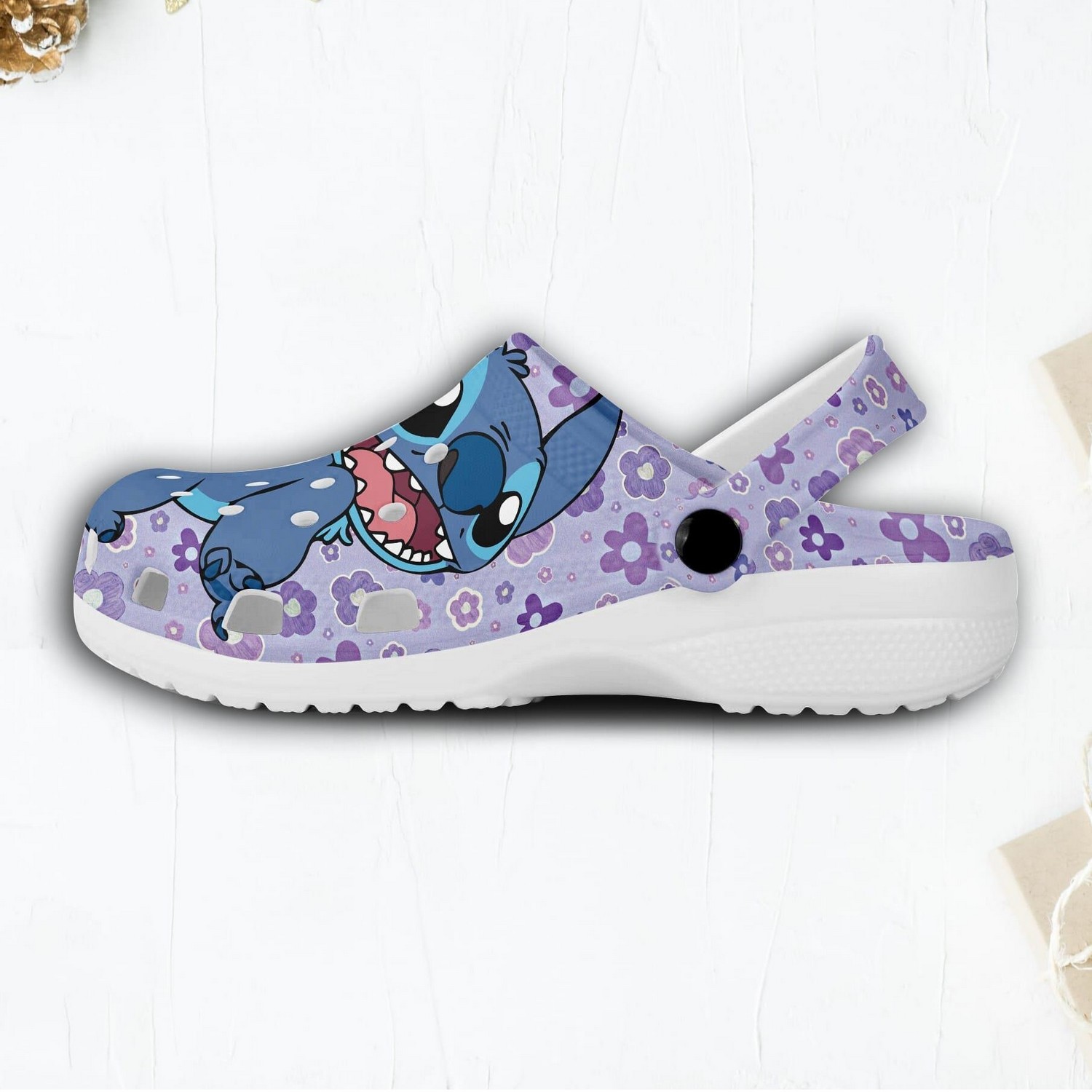 Merchidea Stitch And Angel Cartoon Crocs Crocband Clogs Shoes Comfortable For Men Women and Kids