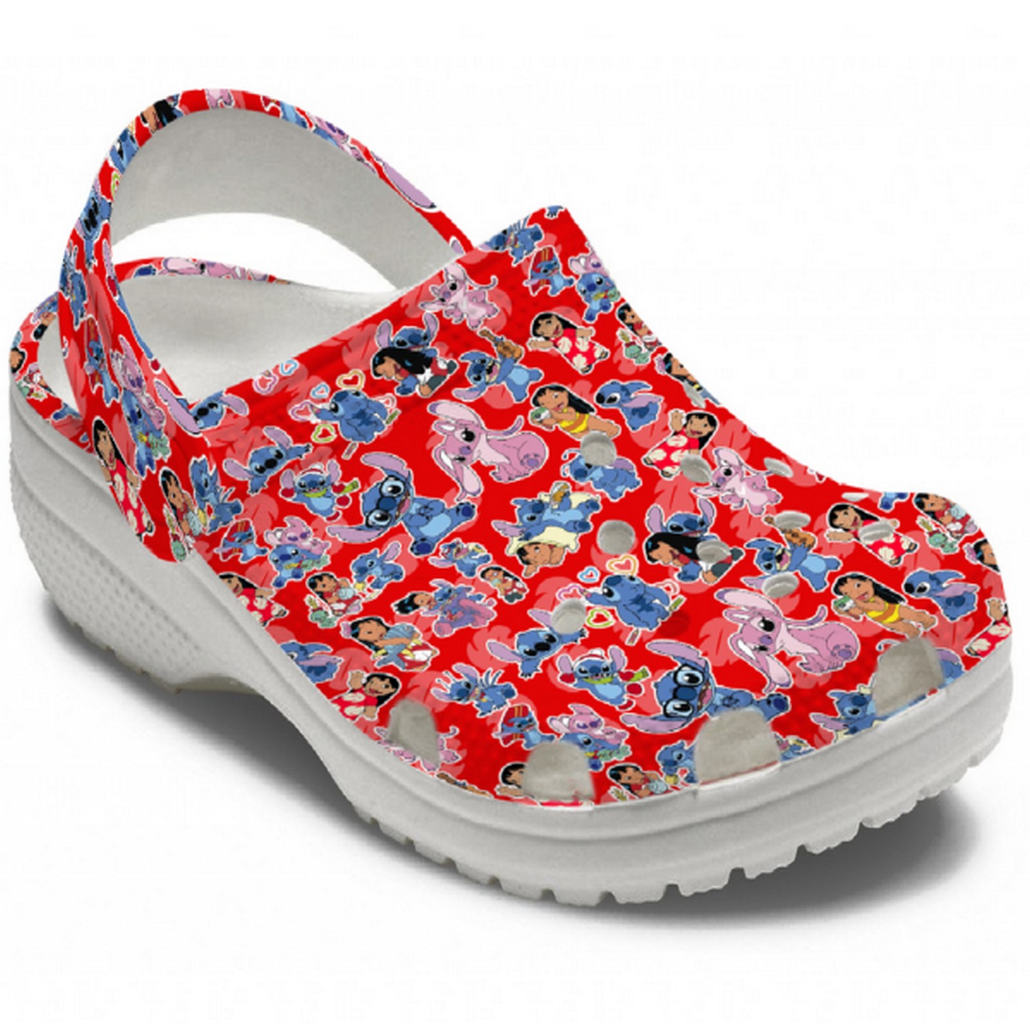 Merchidea Stitch And Angel Cartoon Crocs Crocband Clogs Shoes Comfortable For Men Women and Kids