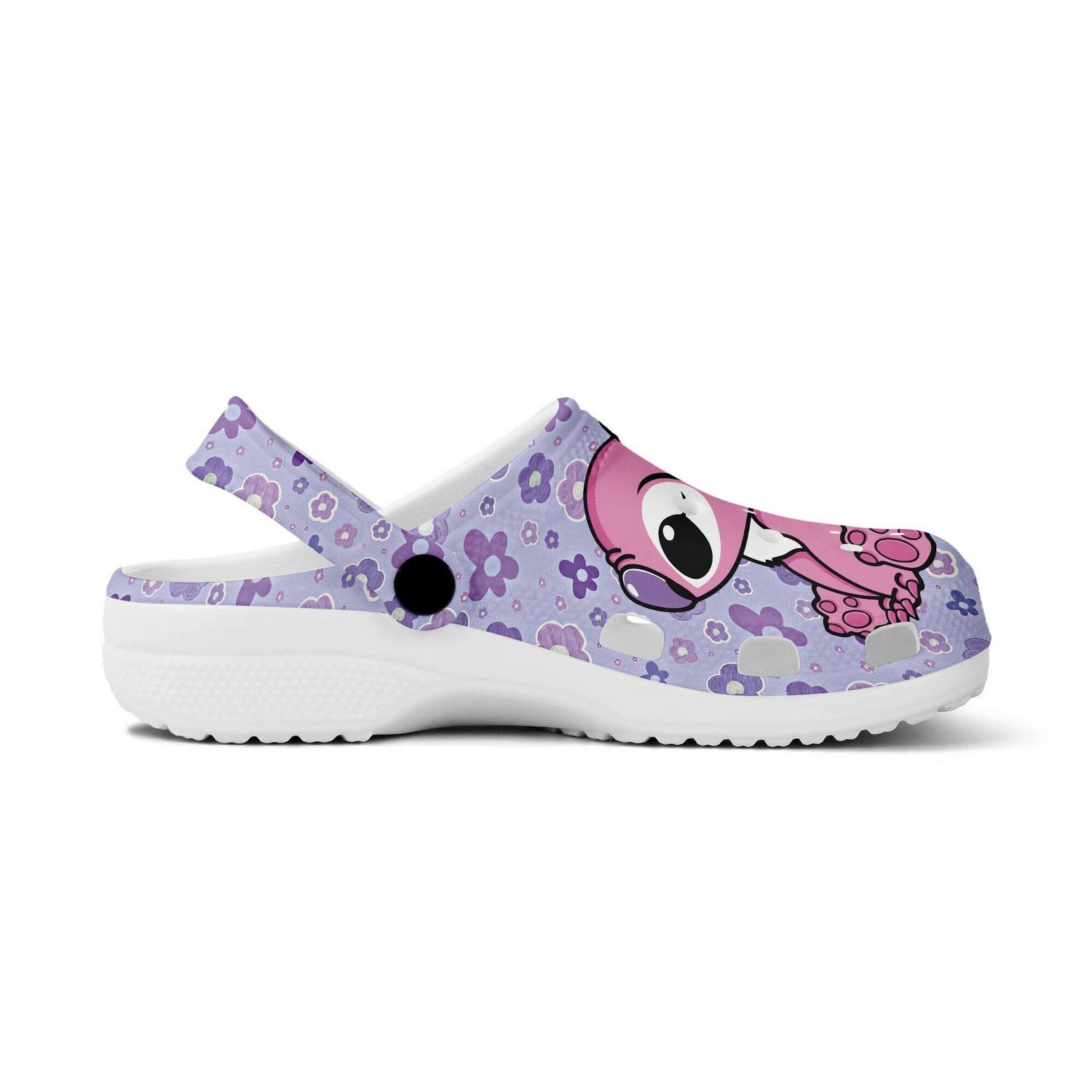 Merchidea Stitch And Angel Cartoon Crocs Crocband Clogs Shoes Comfortable For Men Women and Kids