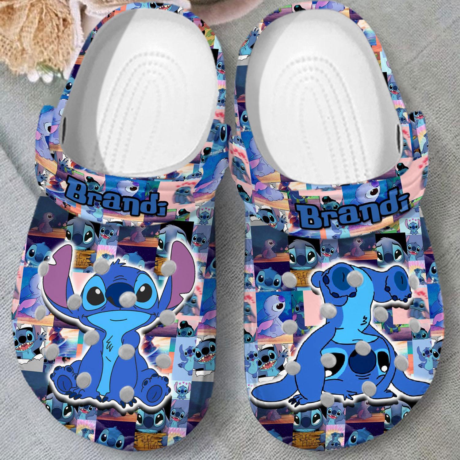 Merchidea Stitch Cartoon Crocs Crocband Clogs Shoes Comfortable For Men Women and Kids