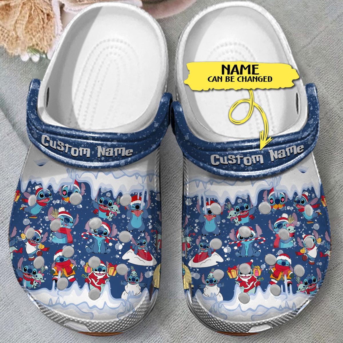 Merchidea Stitch Cartoon Crocs Crocband Clogs Shoes Comfortable For Men Women and Kids