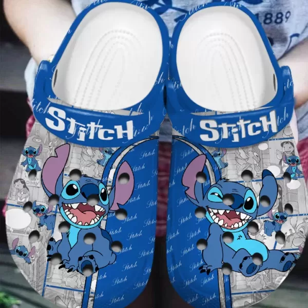 Merchidea Stitch Cartoon Crocs Crocband Clogs Shoes Comfortable For Men Women and Kids