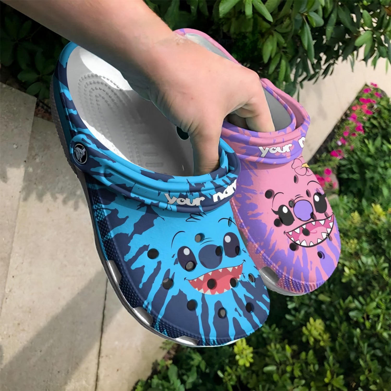 Merchidea Stitch Cartoon Crocs Crocband Clogs Shoes Comfortable For Men Women and Kids