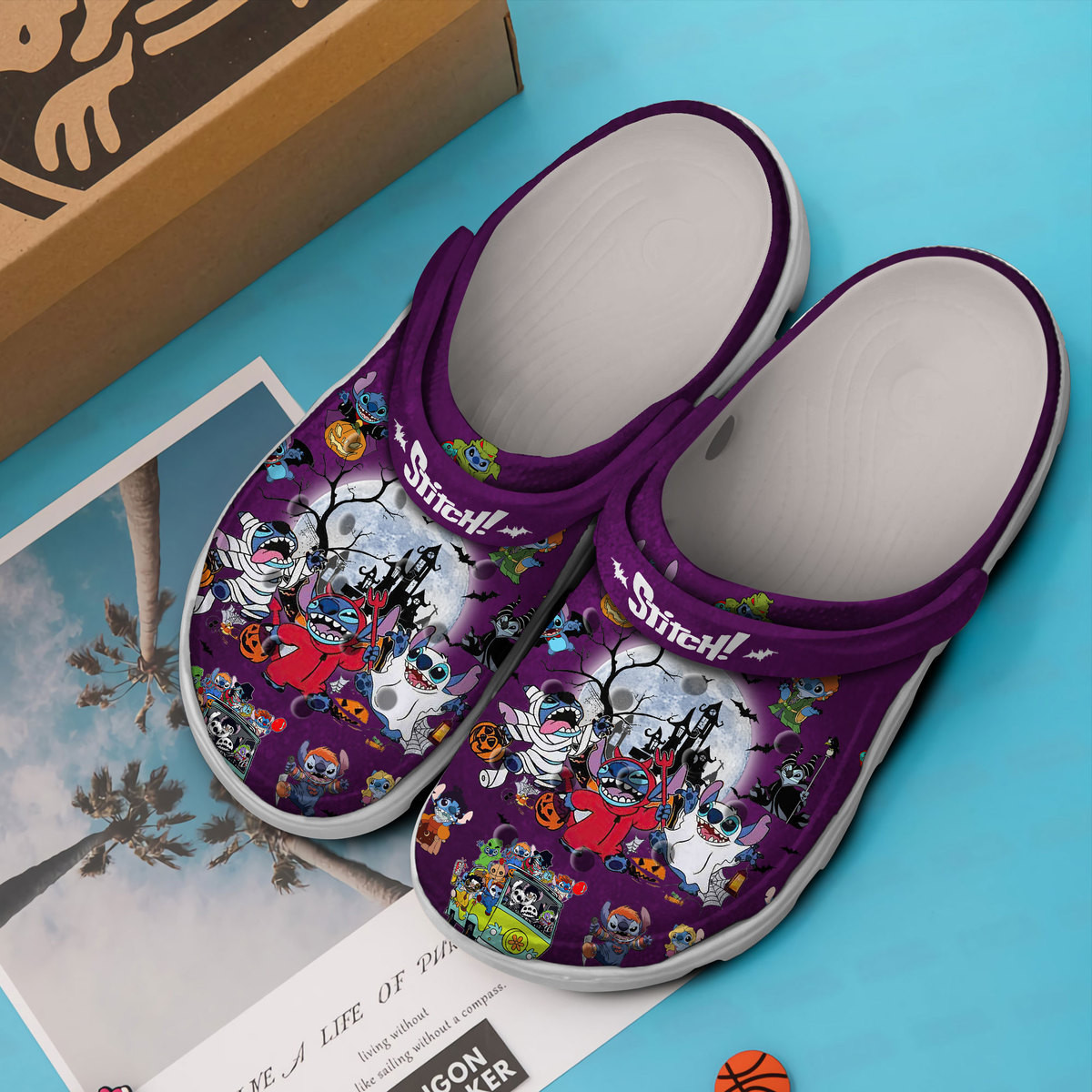 Merchidea Stitch Cartoon Crocs Crocband Clogs Shoes Comfortable For Men Women and Kids