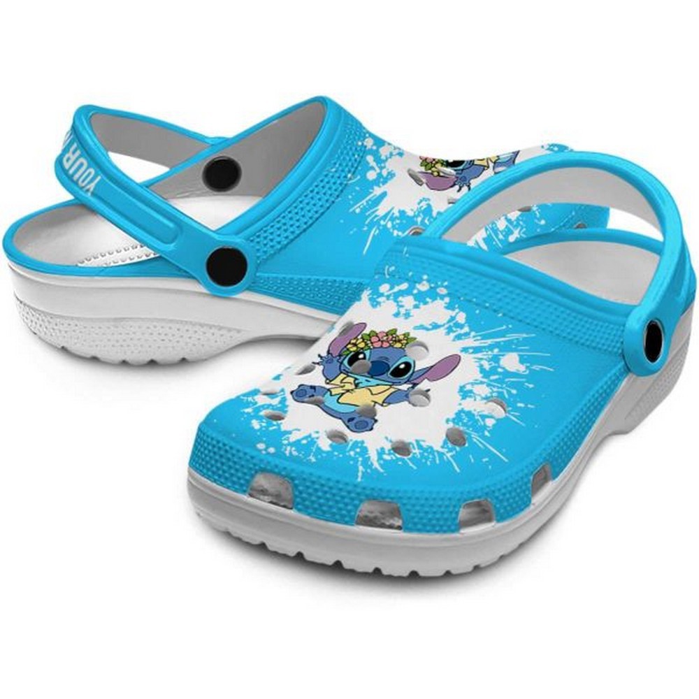 Merchidea Stitch Cartoon Crocs Crocband Clogs Shoes Comfortable For Men Women and Kids