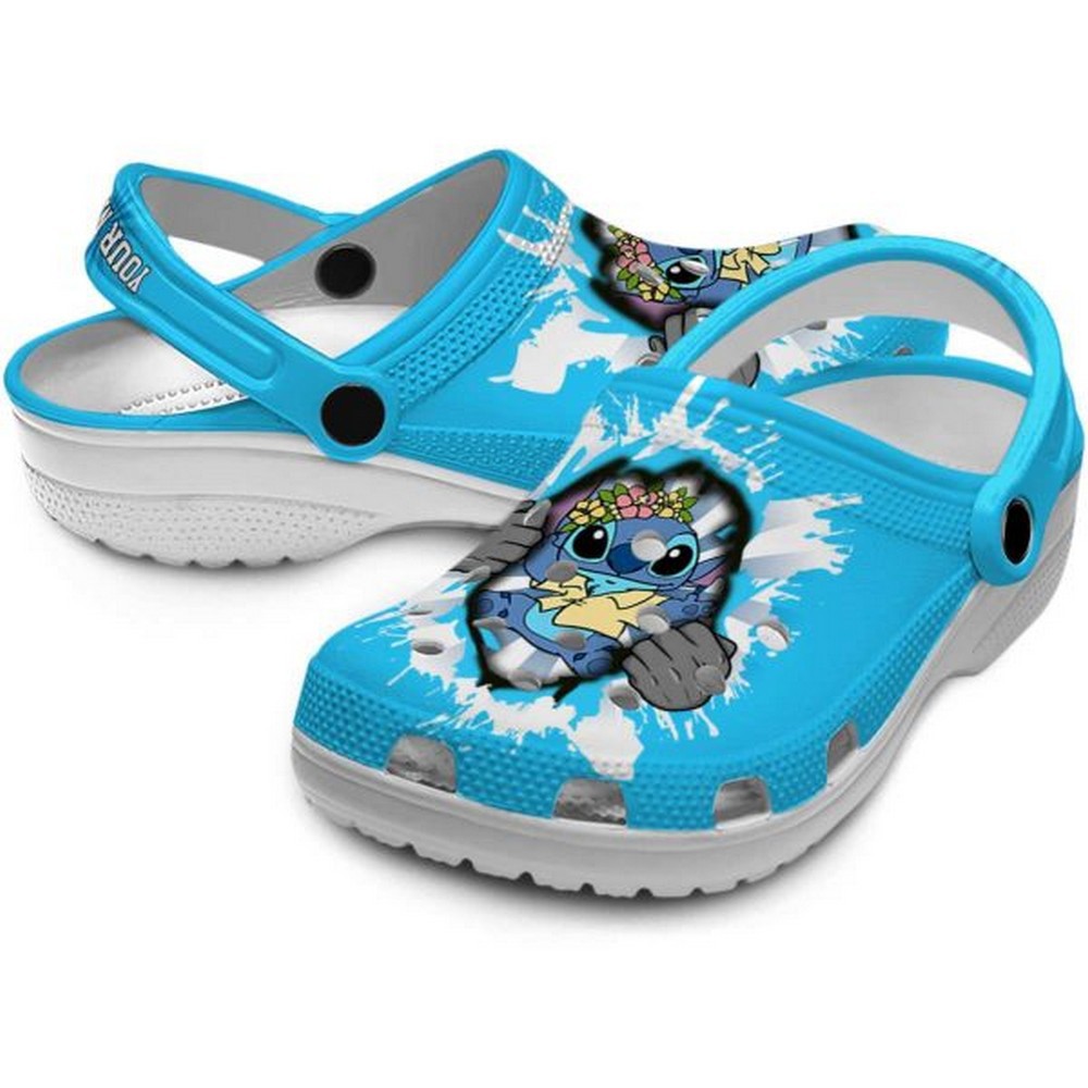 Merchidea Stitch Cartoon Crocs Crocband Clogs Shoes Comfortable For Men Women and Kids