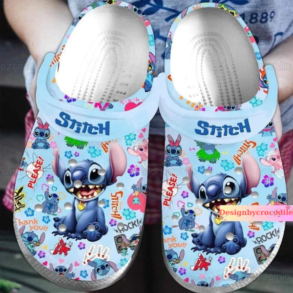 Merchidea Stitch Cartoon Crocs Crocband Clogs Shoes Comfortable For Men Women and Kids