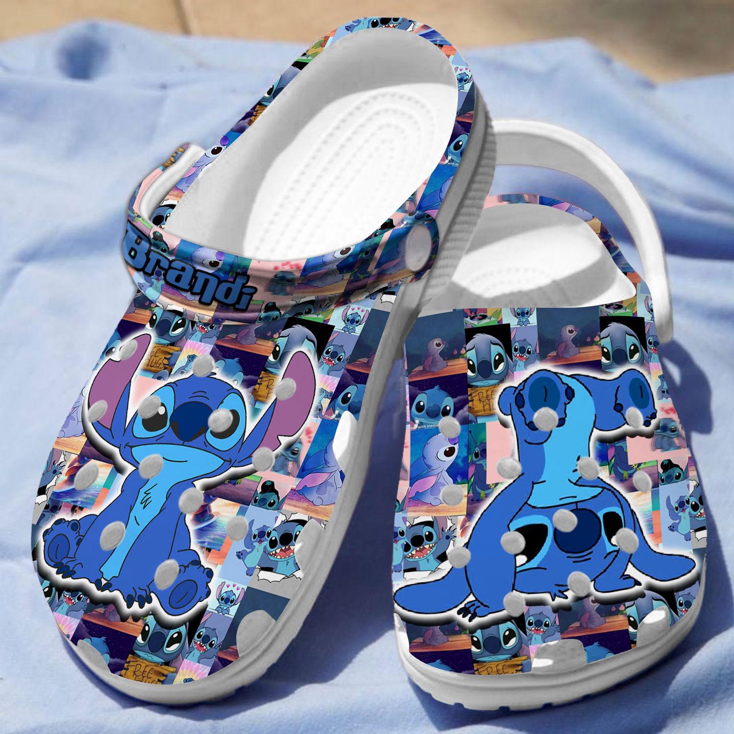 Merchidea Stitch Cartoon Crocs Crocband Clogs Shoes Comfortable For Men Women and Kids