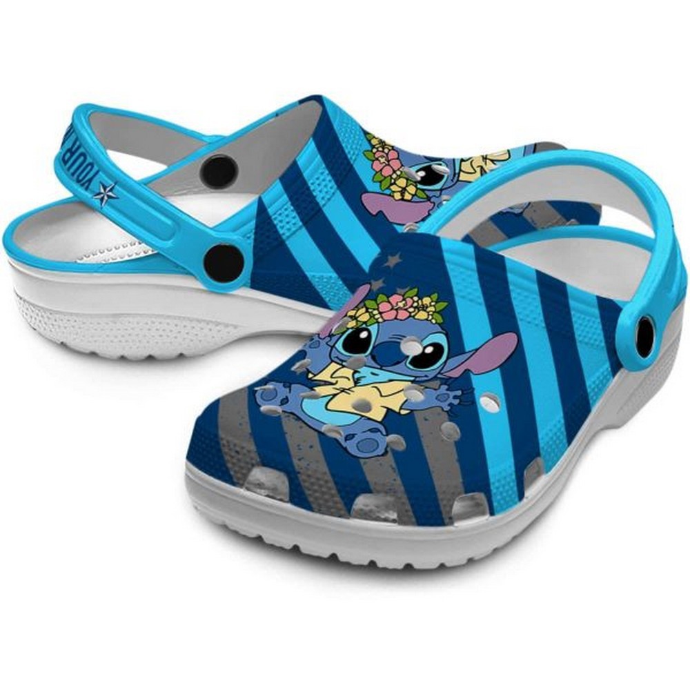 Merchidea Stitch Cartoon Crocs Crocband Clogs Shoes Comfortable For Men Women and Kids