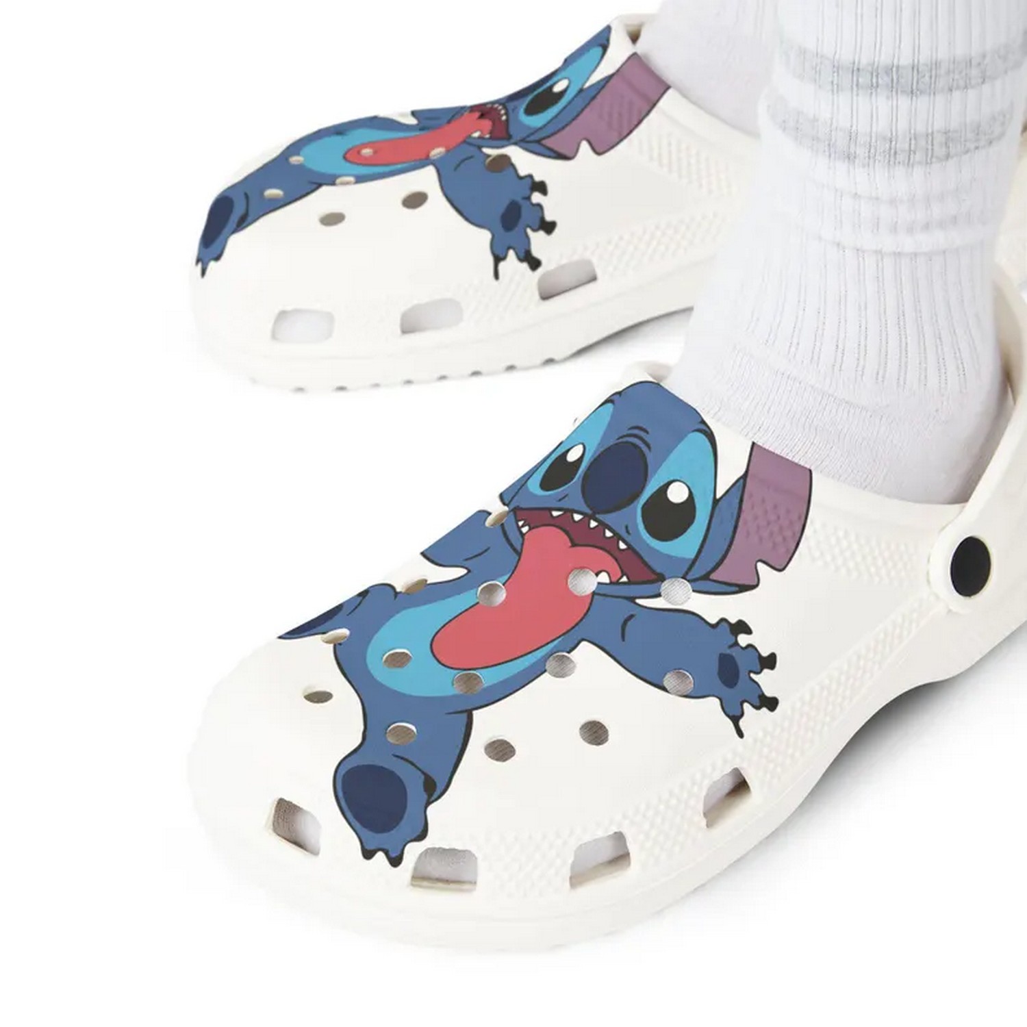 Merchidea Stitch Cartoon Crocs Crocband Clogs Shoes Comfortable For Men Women and Kids