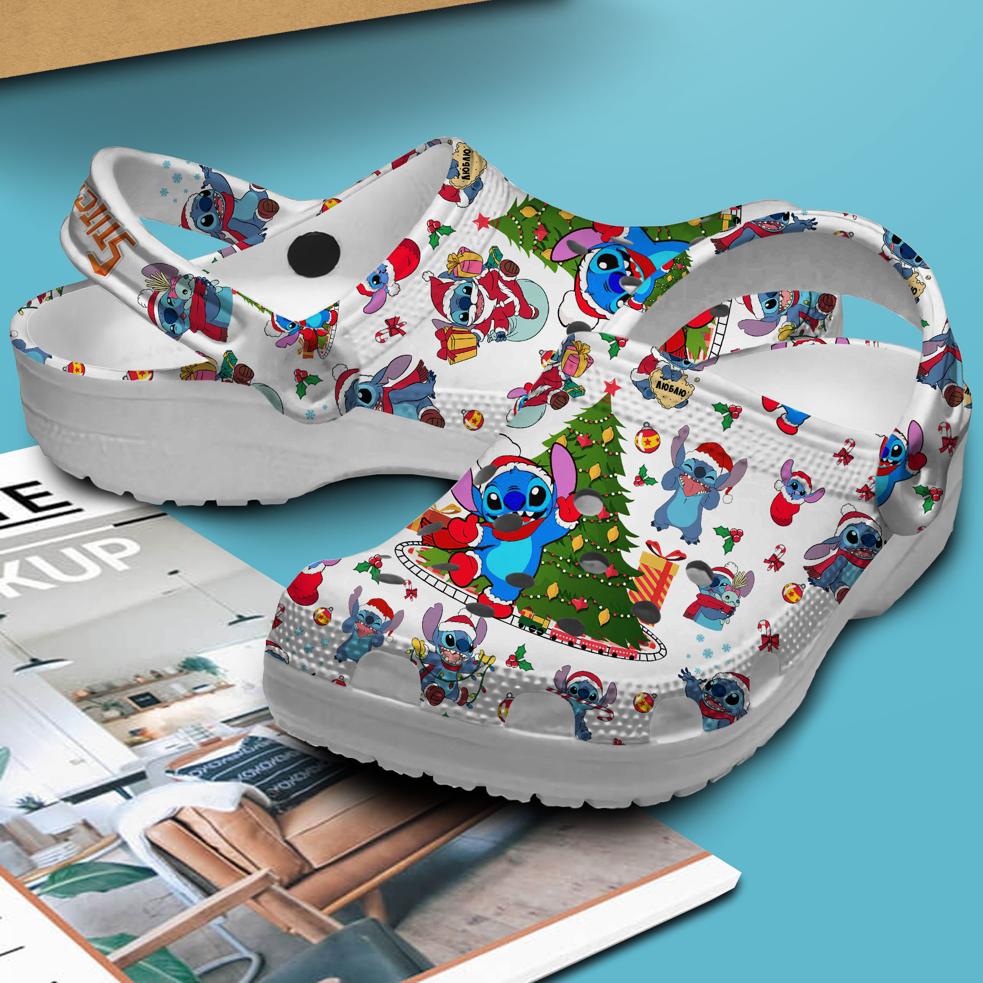 Merchidea Stitch Cartoon Crocs Crocband Clogs Shoes Comfortable For Men Women and Kids