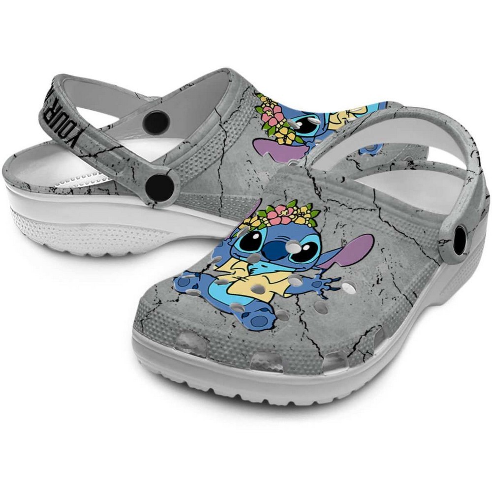 Merchidea Stitch Cartoon Crocs Crocband Clogs Shoes Comfortable For Men Women and Kids