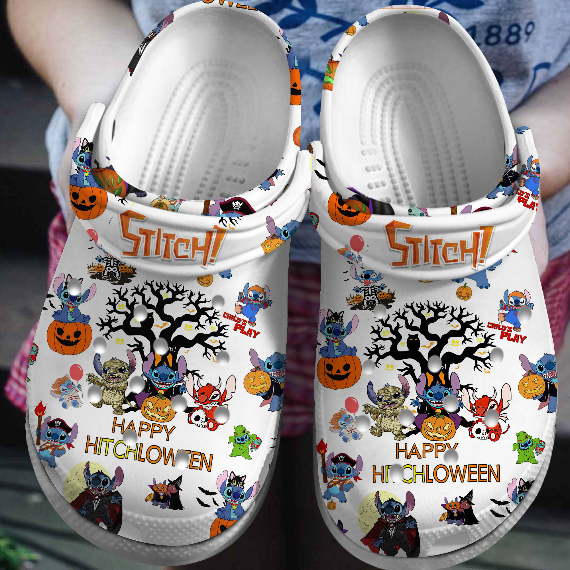 Merchidea Stitch Cartoon Crocs Crocband Clogs Shoes Comfortable For Men Women and Kids