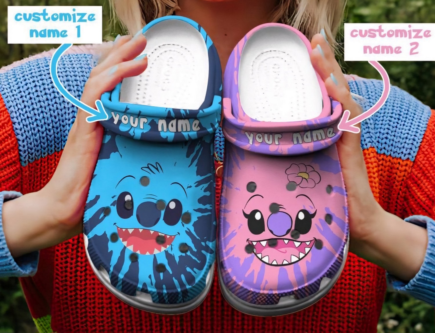 Merchidea Stitch Cartoon Crocs Crocband Clogs Shoes Comfortable For Men Women and Kids