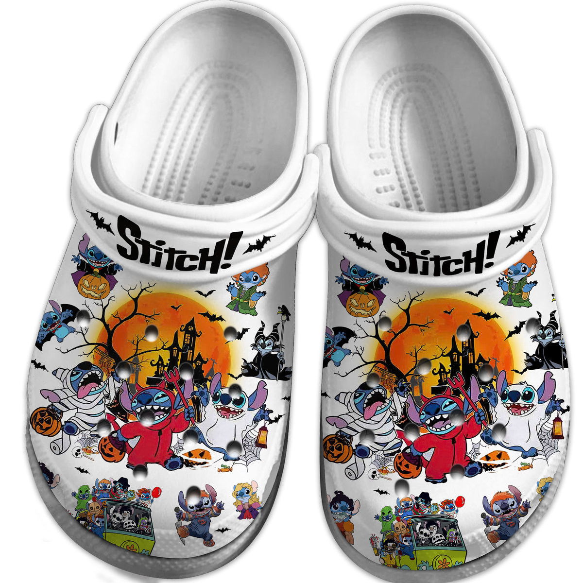 Merchidea Stitch Cartoon Crocs Crocband Clogs Shoes Comfortable For Men Women and Kids