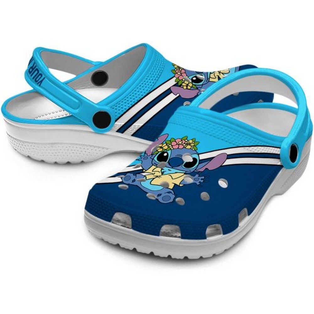 Merchidea Stitch Cartoon Crocs Crocband Clogs Shoes Comfortable For Men Women and Kids