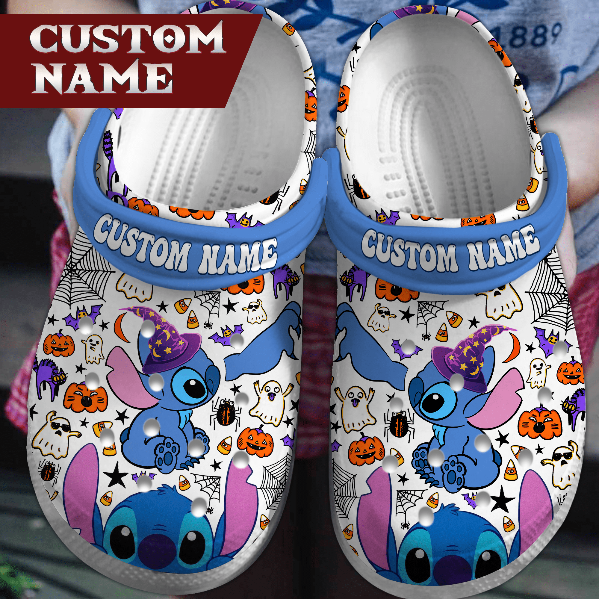 Merchidea Stitch Cartoon Crocs Crocband Clogs Shoes Comfortable For Men Women and Kids