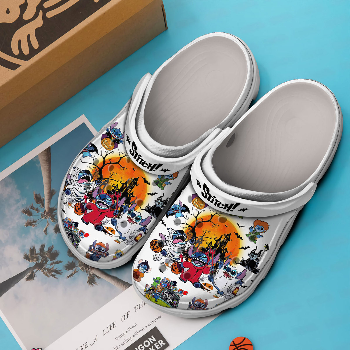 Merchidea Stitch Cartoon Crocs Crocband Clogs Shoes Comfortable For Men Women and Kids