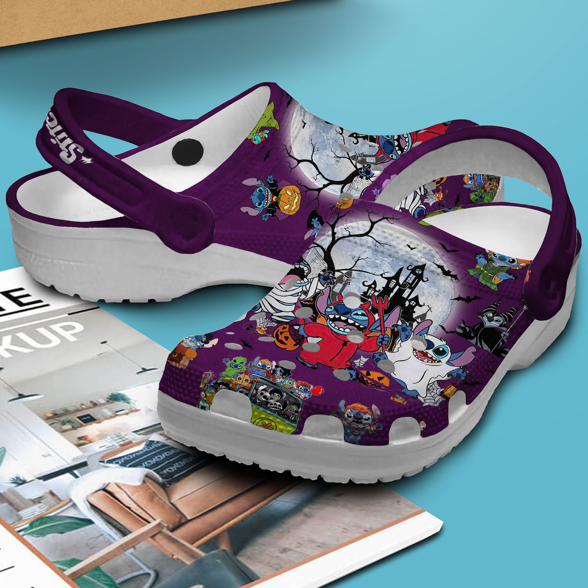 Merchidea Stitch Cartoon Crocs Crocband Clogs Shoes Comfortable For Men Women and Kids