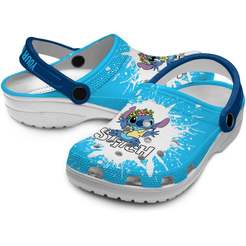Merchidea Stitch Cartoon Crocs Crocband Clogs Shoes Comfortable For Men Women and Kids