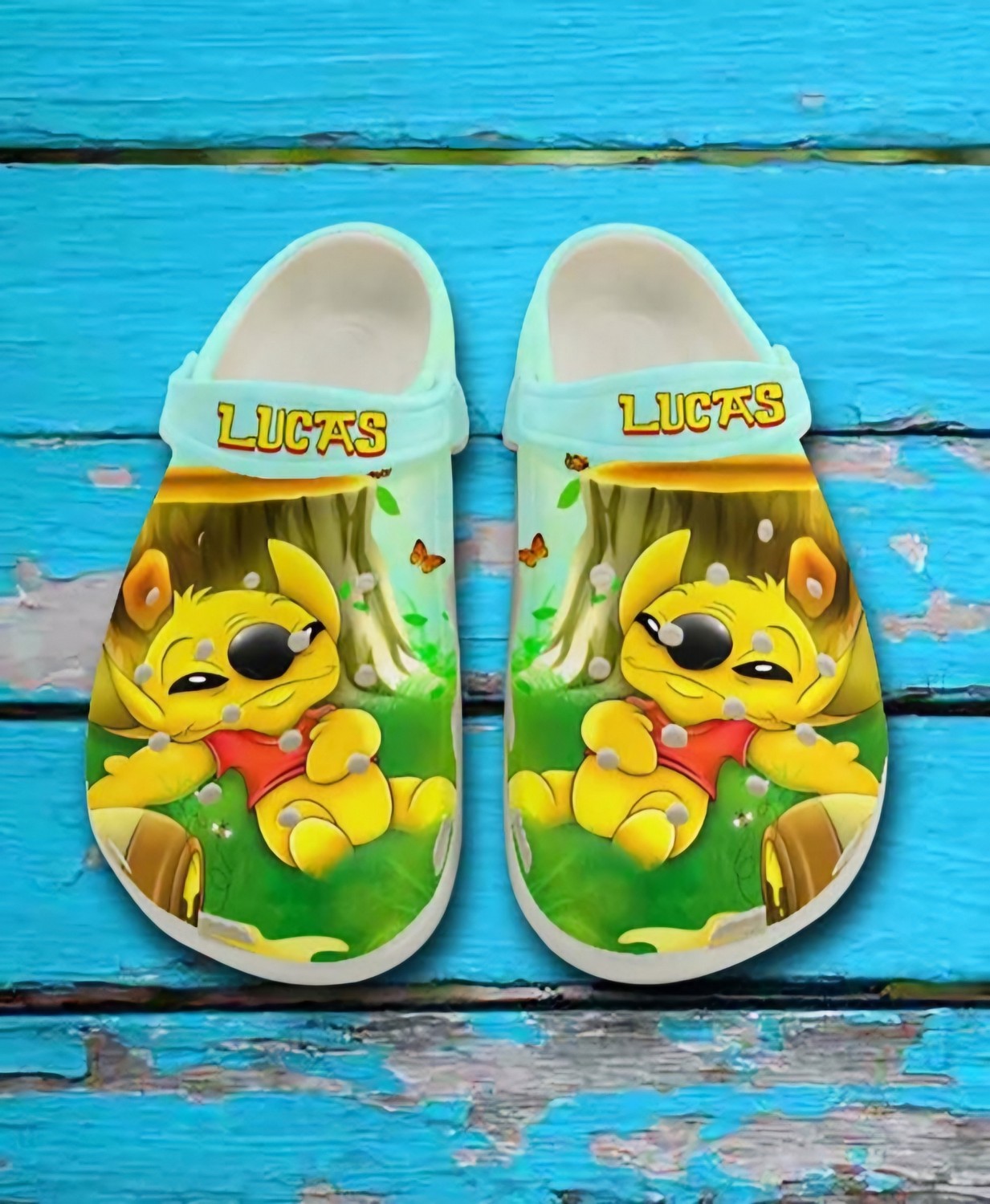 Merchidea Stitch Cosplay Pooh Cartoon Crocs Crocband Clogs Shoes Comfortable For Men Women and Kids
