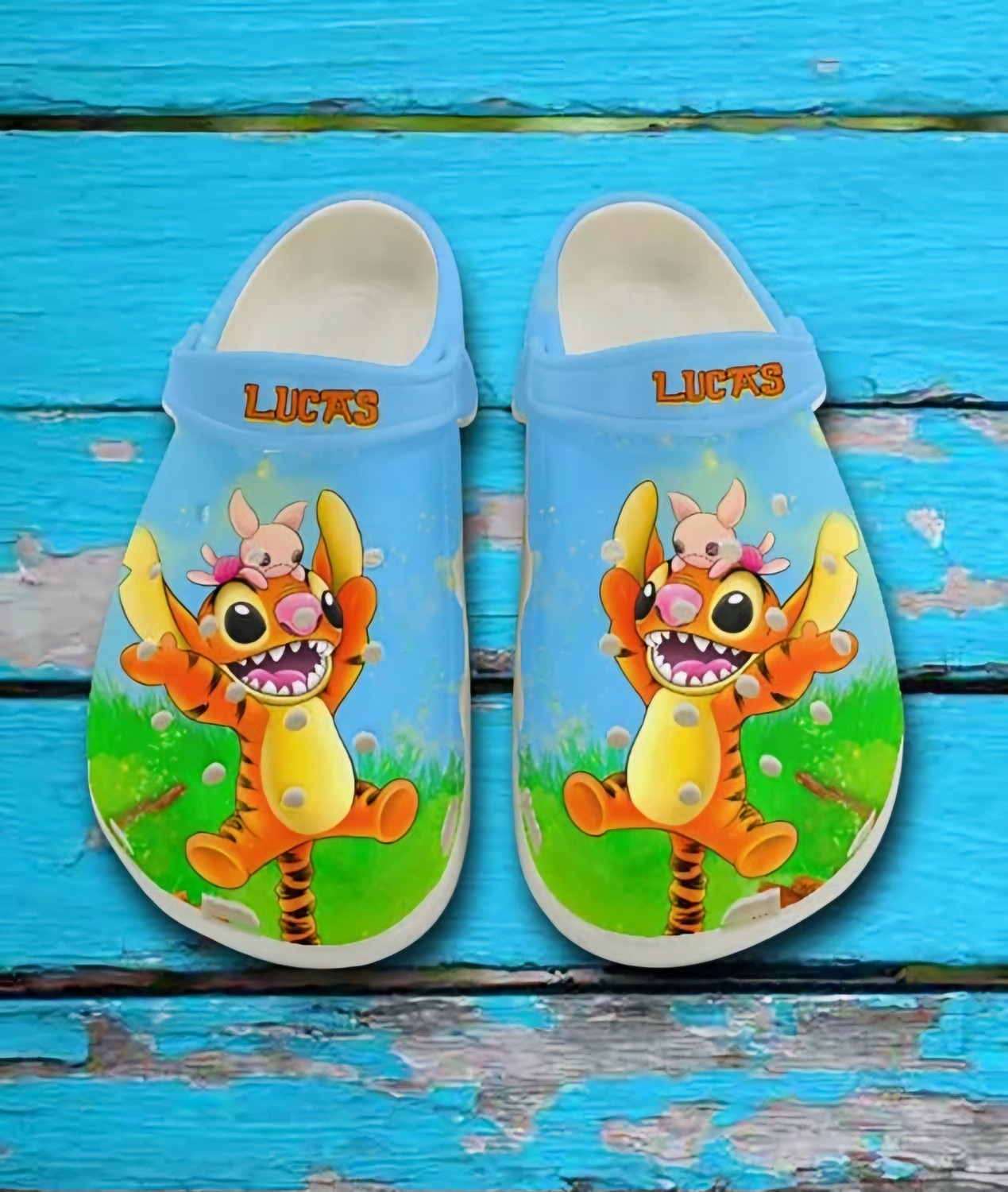 Merchidea Stitch Cosplay Tigger Cartoon Crocs Crocband Clogs Shoes Comfortable For Men Women and Kids