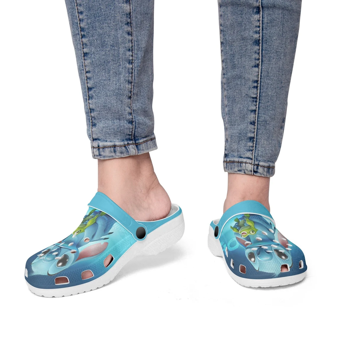 Merchidea Stitch Lilo and Stitch Cartoon Crocs Crocband Shoes Clogs Custom Name For Men Women and Kids