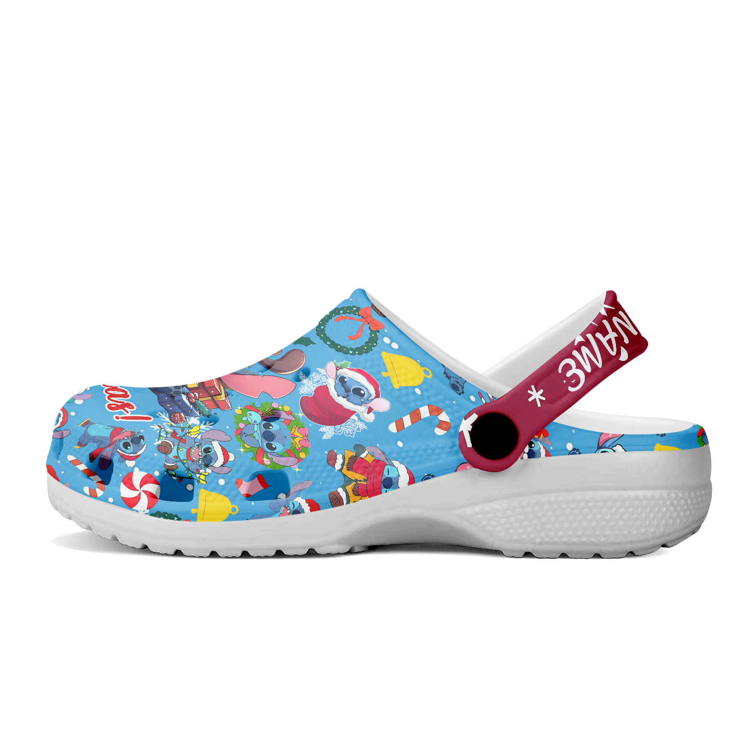 Merchidea Stitch x Christmas Crocs Crocband Clogs Shoes Comfortable For Men Women and Kids