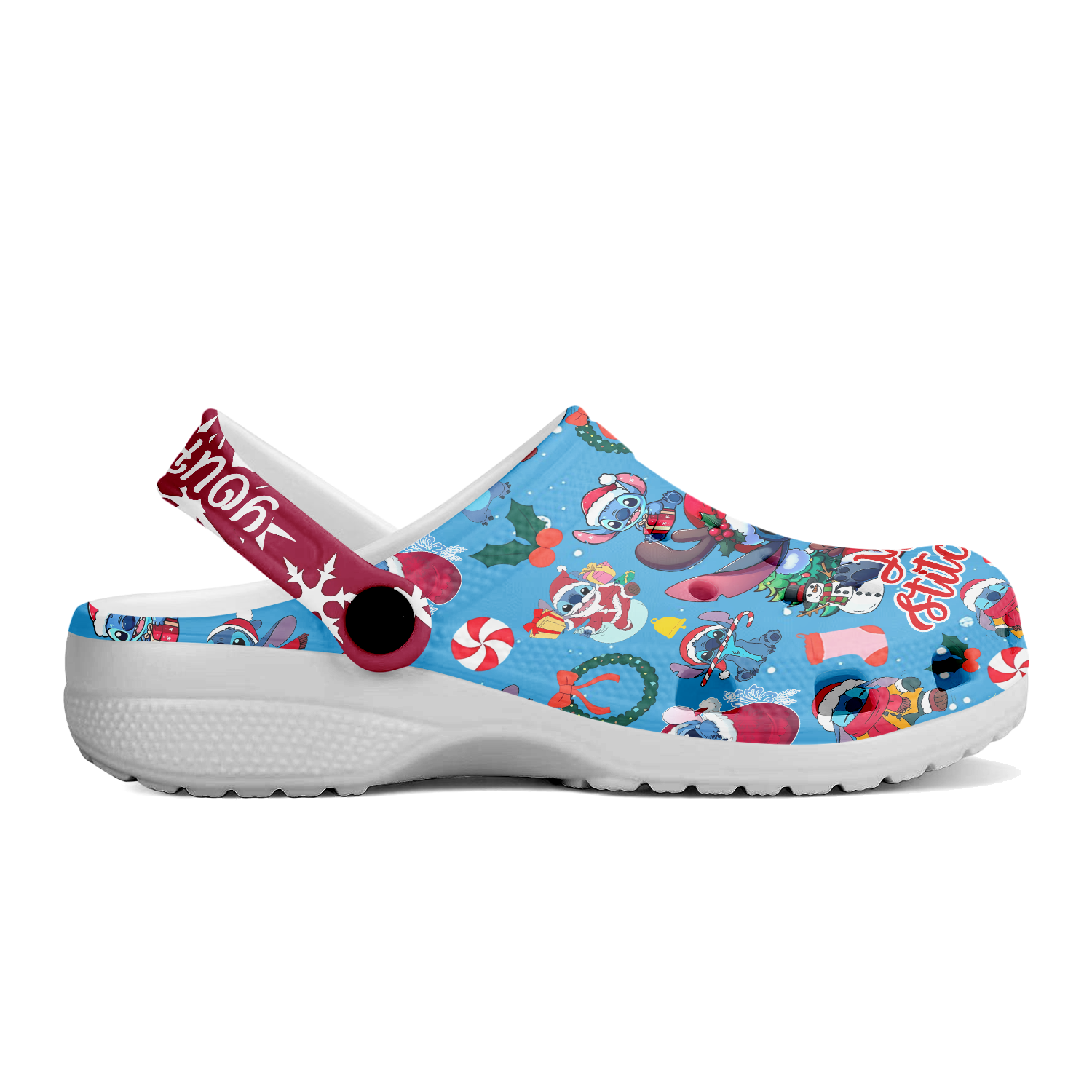 Merchidea Stitch x Christmas Crocs Crocband Clogs Shoes Comfortable For Men Women and Kids