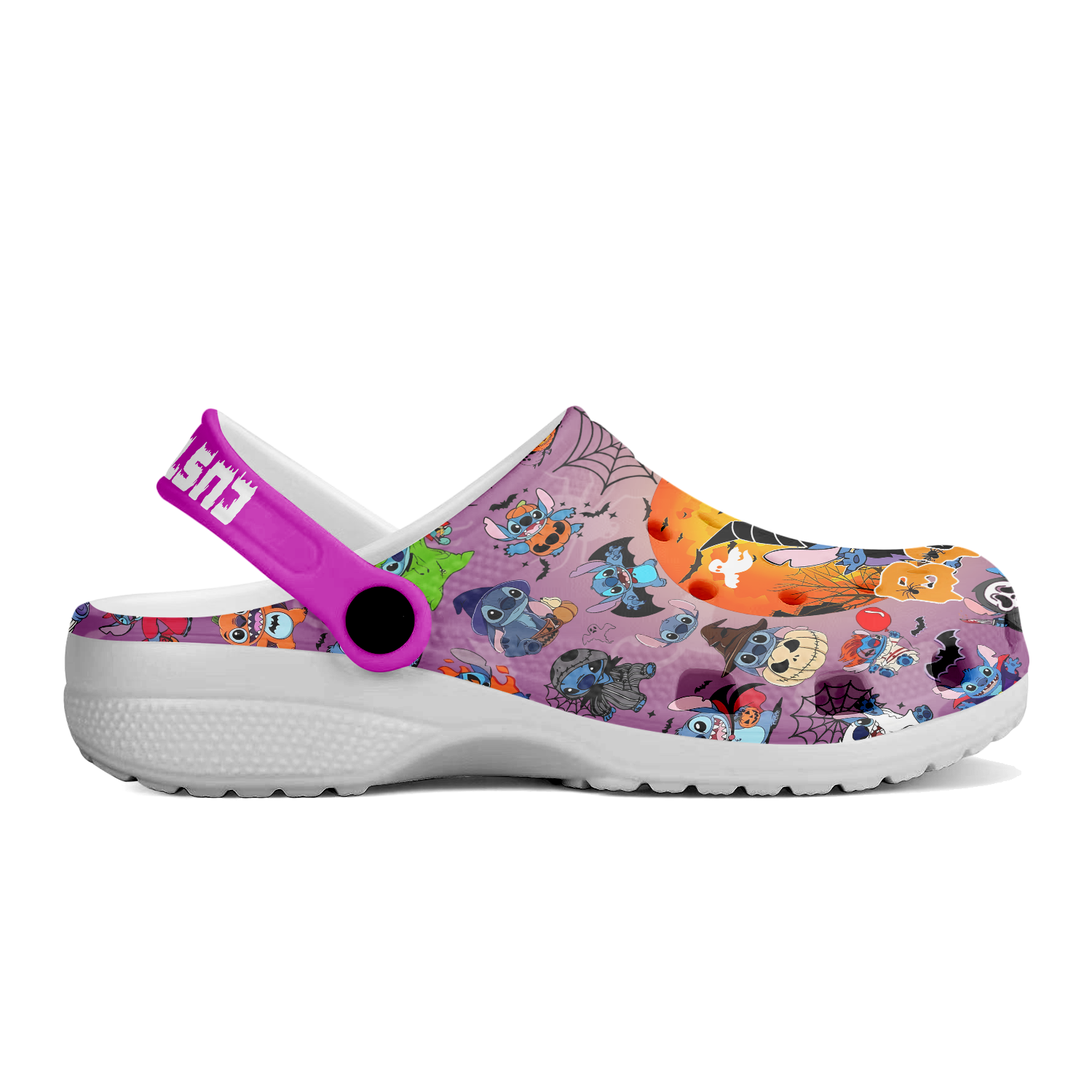 Merchidea Stitch x Halloween Crocs Crocband Clogs Shoes Comfortable For Men Women and Kids