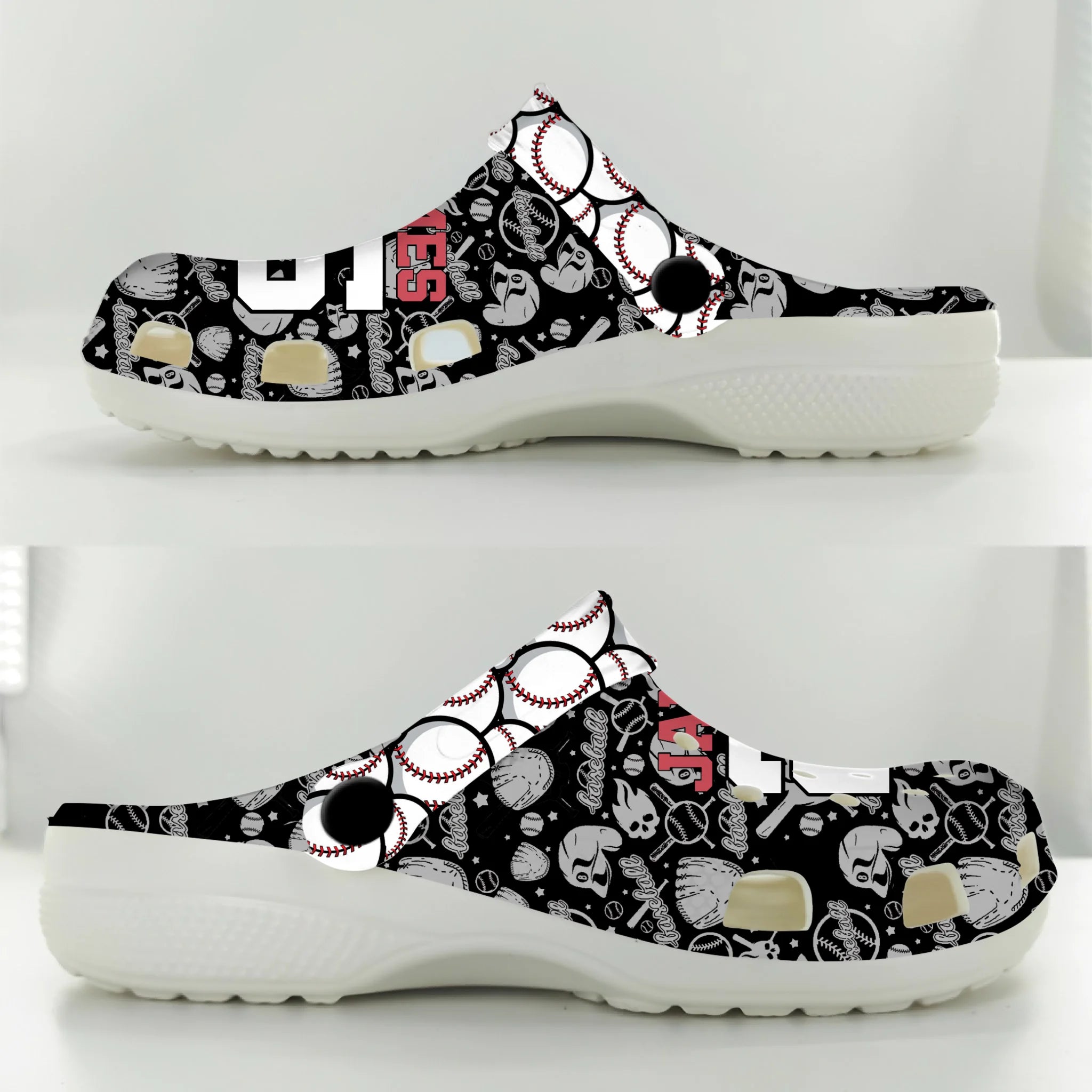 Merchidea Street Doodle Baseball Sport Crocs Crocband Clogs Shoes Comfortable For Men Women and Kids