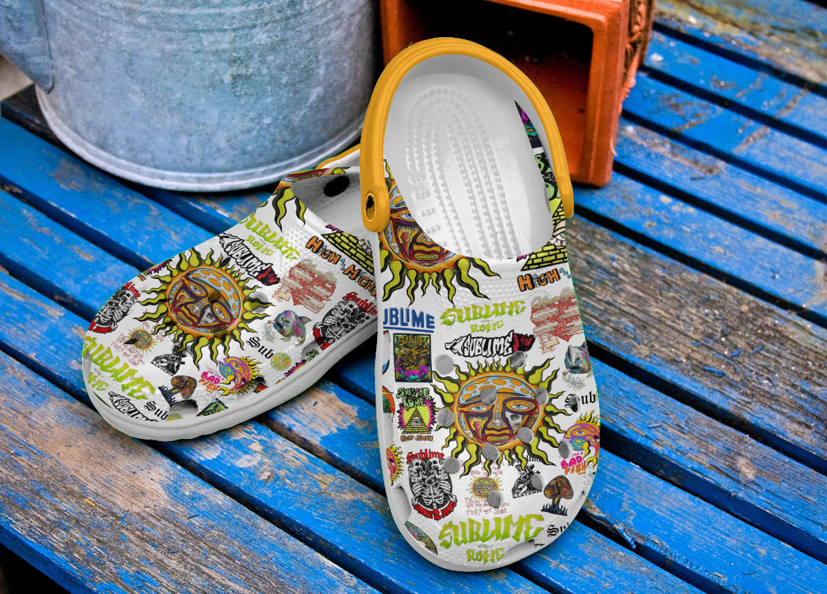 Merchidea Sublime with Rome Music Crocs Crocband Clogs Shoes Comfortable For Men Women and Kids