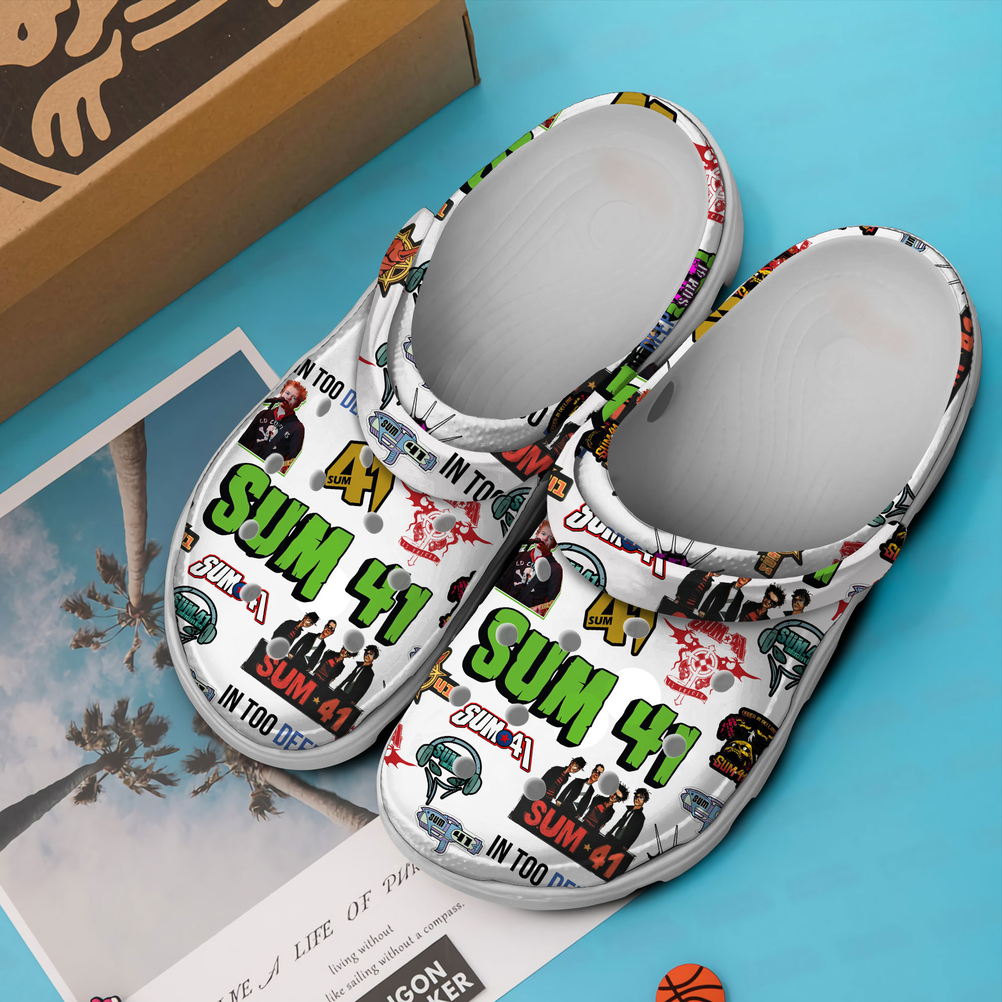 Merchidea Sum 41 Music Crocs Crocband Clogs Shoes Comfortable For Men Women and Kids