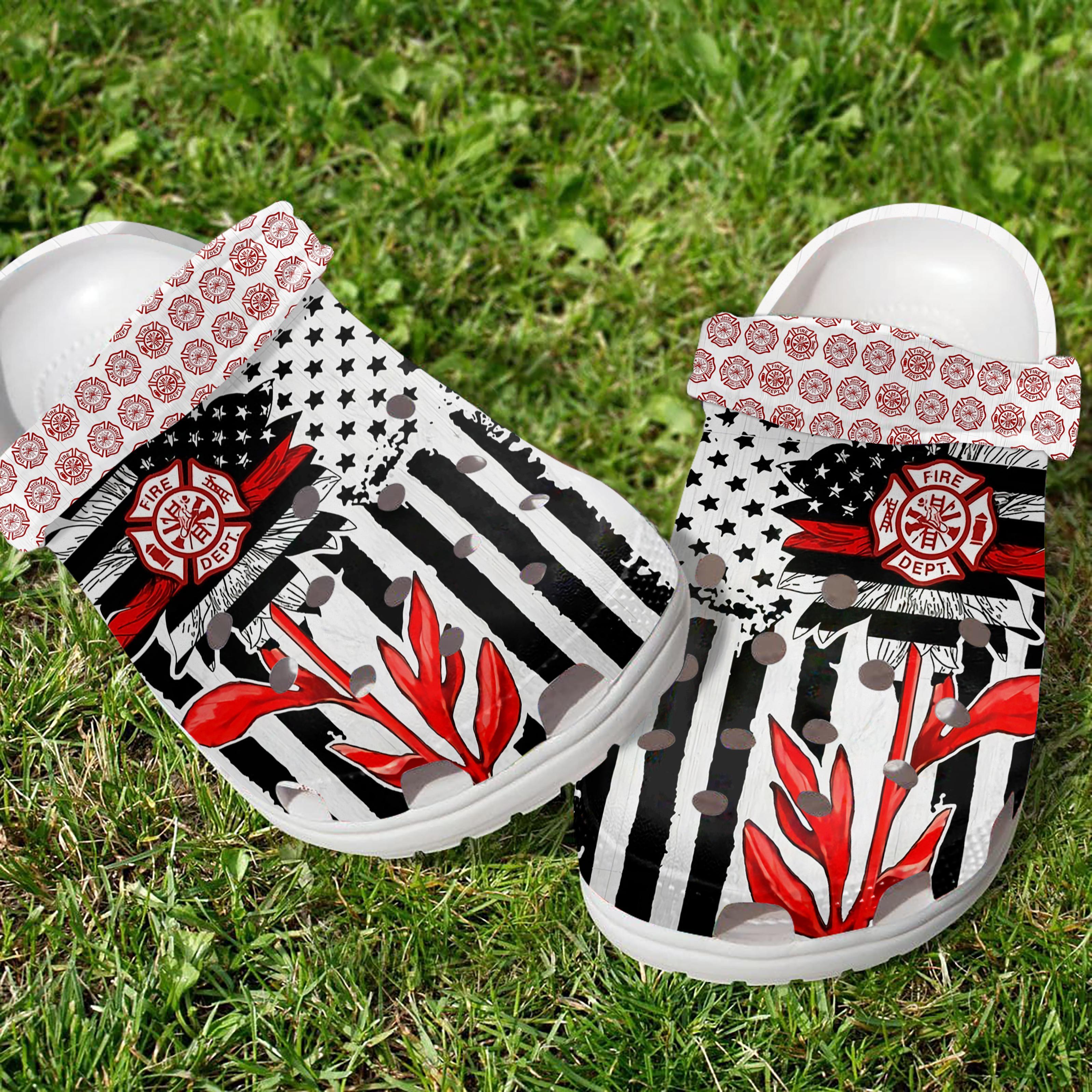Merchidea Sunflower firefighter Crocs Crocband Clogs Shoes Comfortable For Men Women and Kids