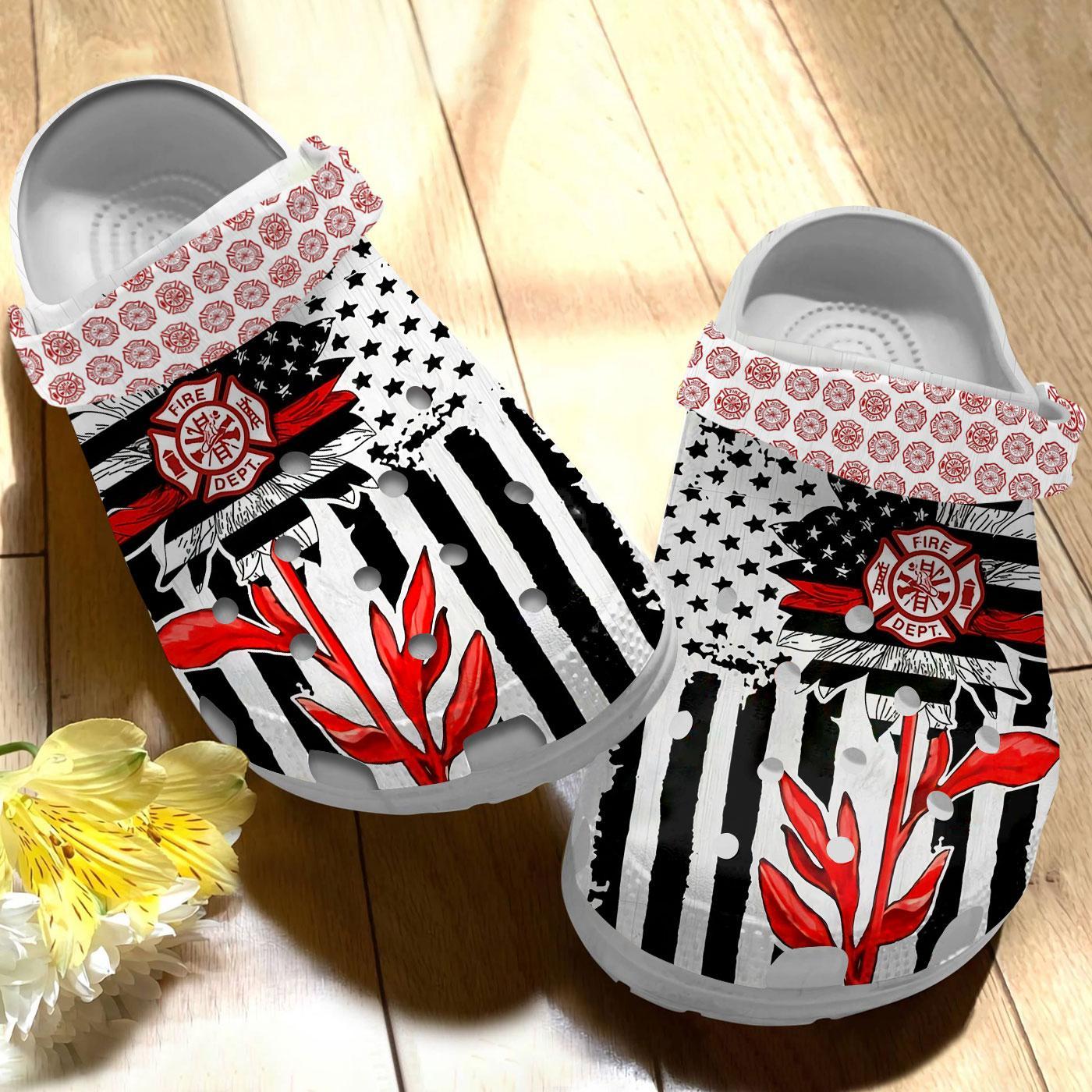 Merchidea Sunflower firefighter Crocs Crocband Clogs Shoes Comfortable For Men Women and Kids
