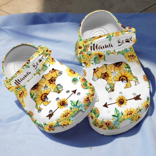 Merchidea Sunflower Mama Bear Crocs Crocband Clogs Shoes Comfortable For Men Women and Kids