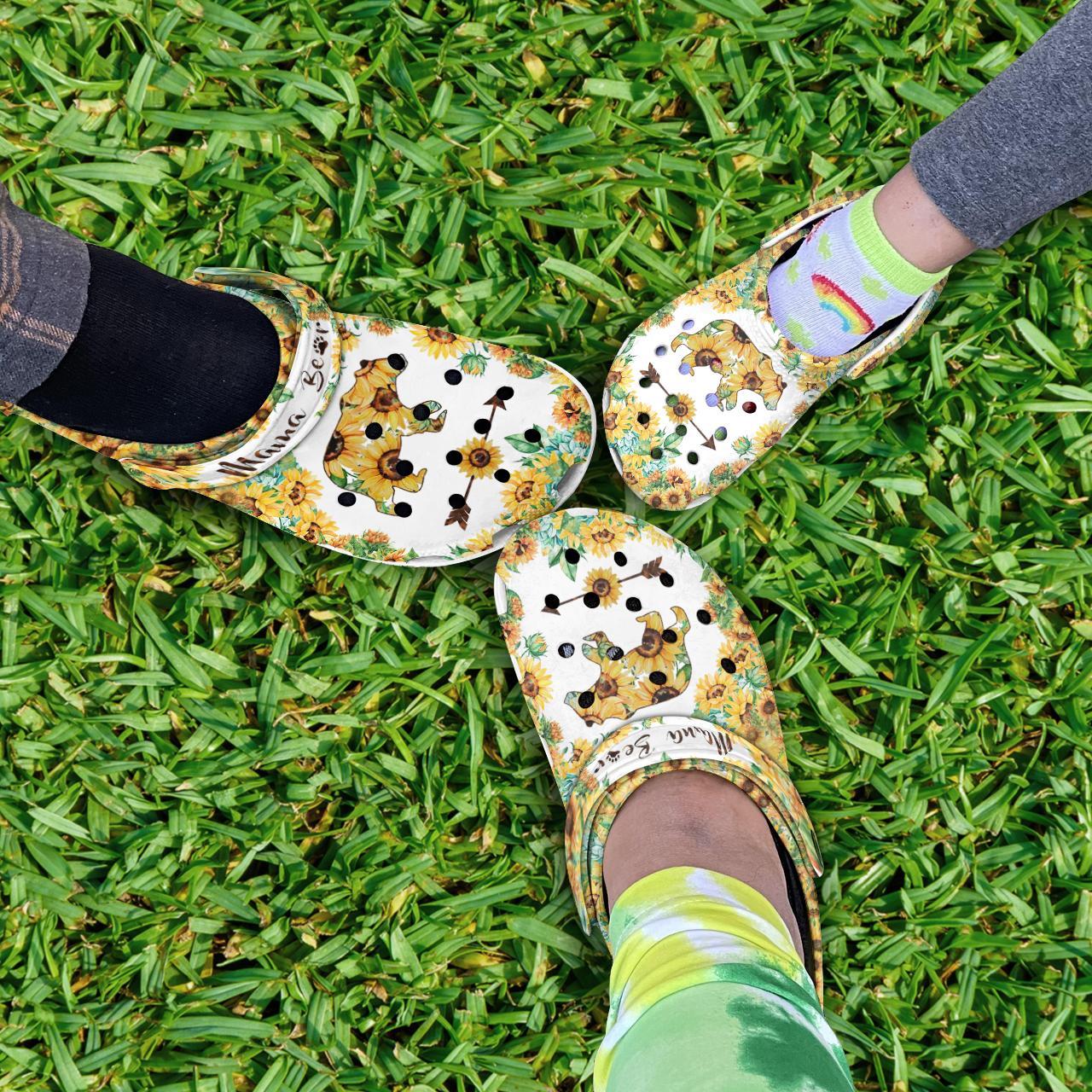 Merchidea Sunflower Mama Bear Crocs Crocband Clogs Shoes Comfortable For Men Women and Kids