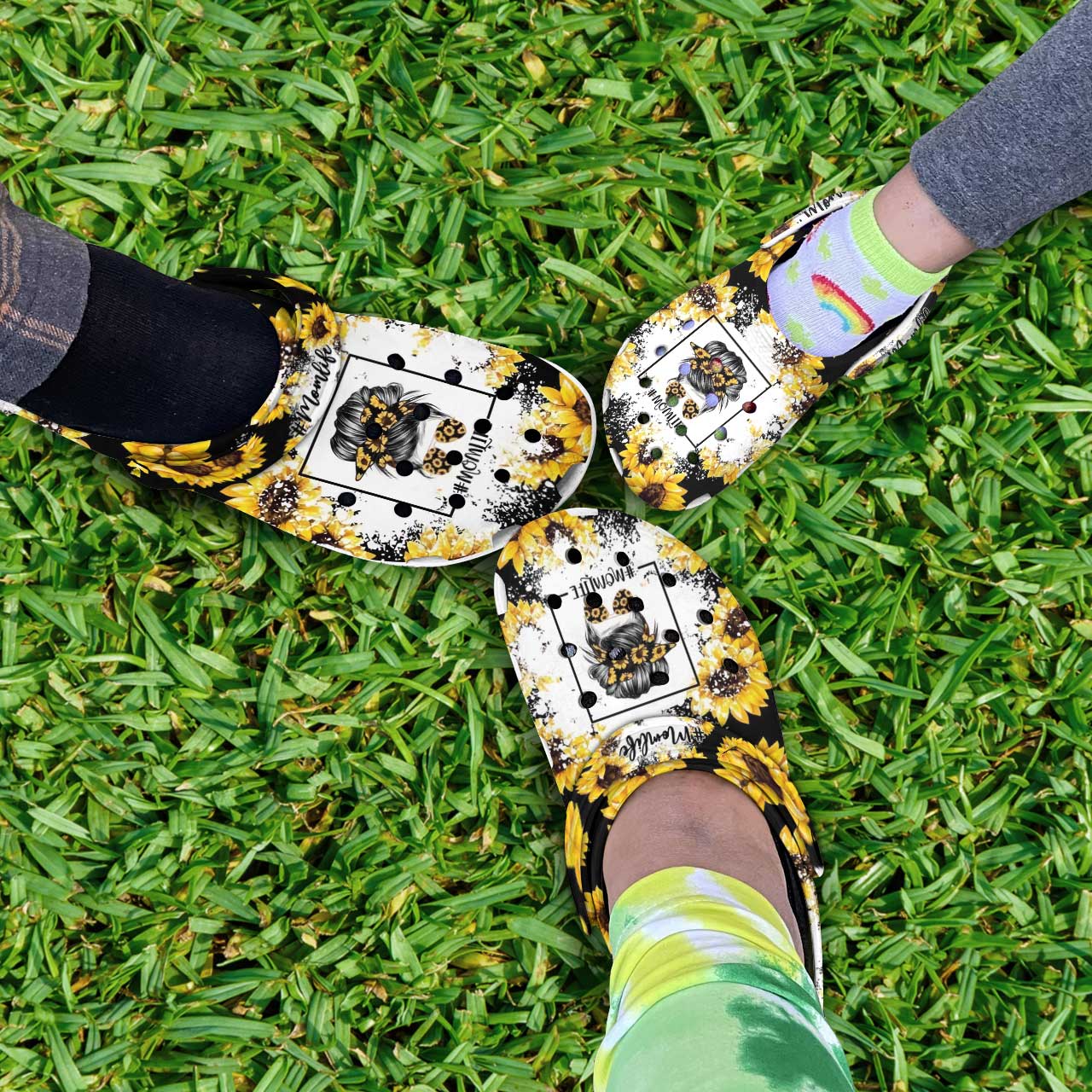 Merchidea Sunflower Momlife Crocs Crocband Clogs Shoes Comfortable For Men Women and Kids