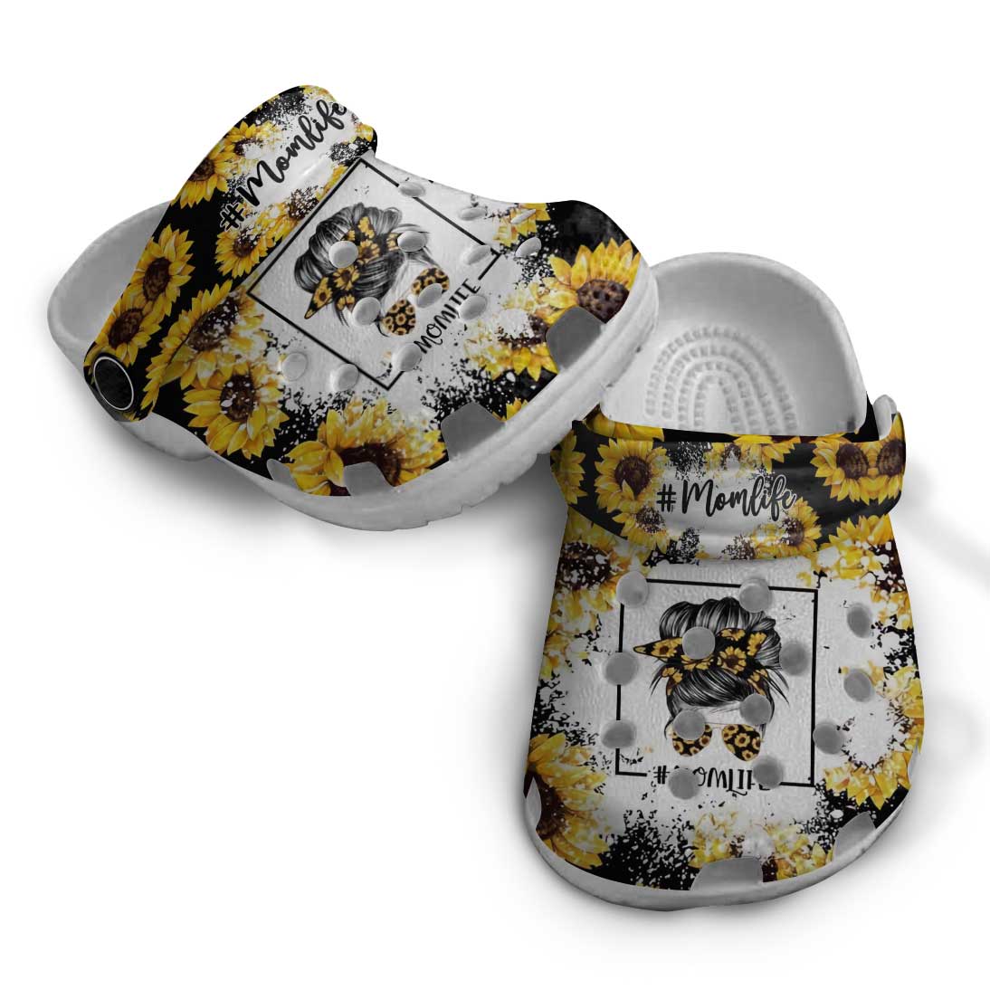 Merchidea Sunflower Momlife Crocs Crocband Clogs Shoes Comfortable For Men Women and Kids
