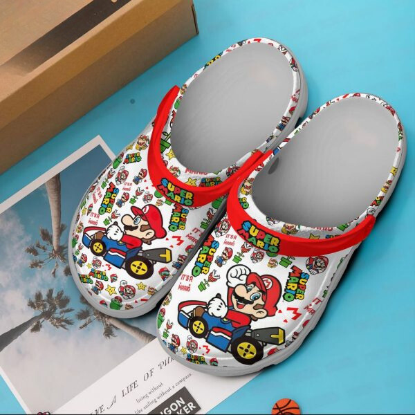 Merchidea Super Mario Game Crocs Crocband Clogs Shoes Comfortable For Men Women and Kids