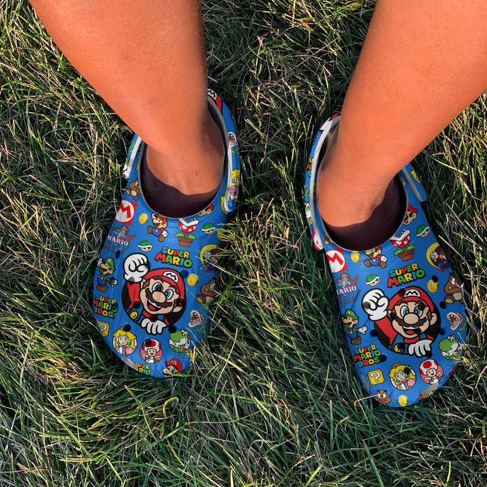 Merchidea Super Mario Game Premium Crocs Crocband Clogs Shoes Comfortable For Men Women and Kids