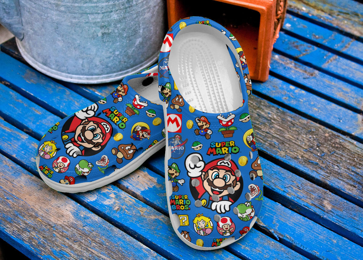 Merchidea Super Mario Game Premium Crocs Crocband Clogs Shoes Comfortable For Men Women and Kids