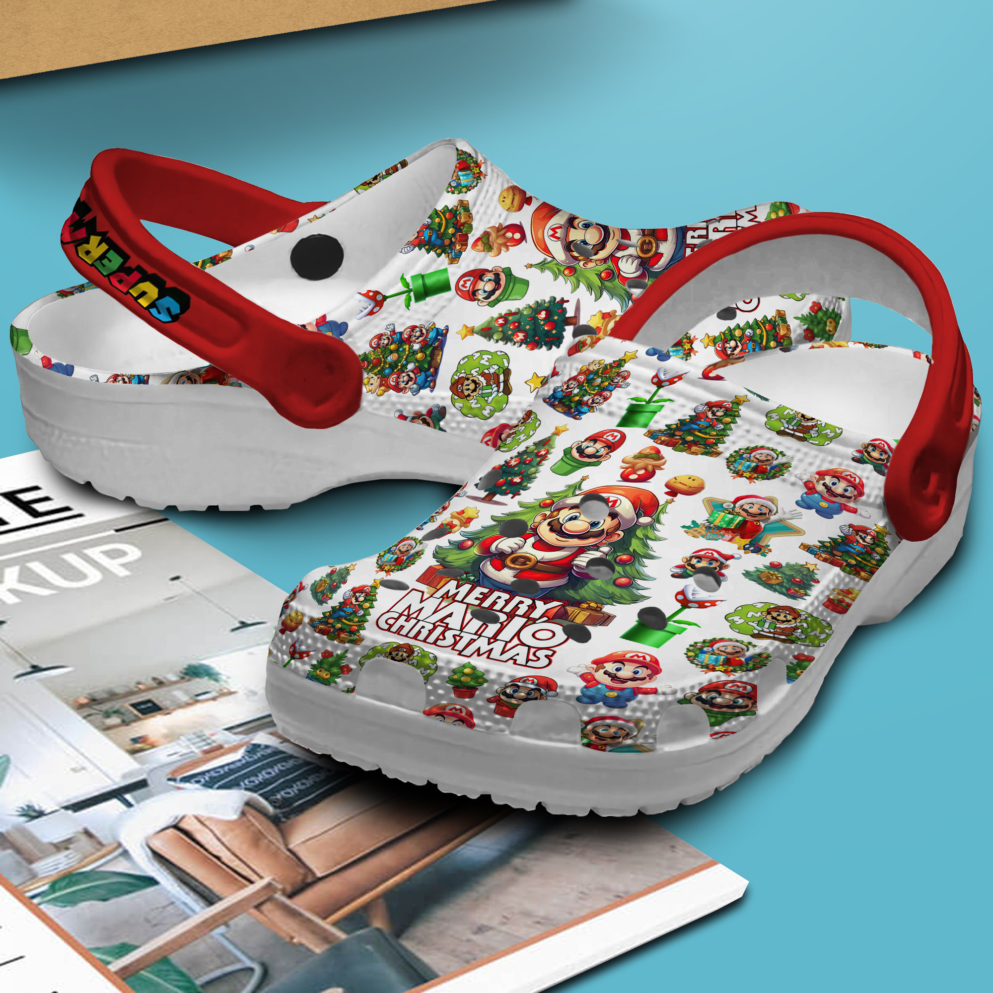 Merchidea Super Mario Games Movie Crocs Crocband Clogs Shoes Comfortable For Men Women and Kids