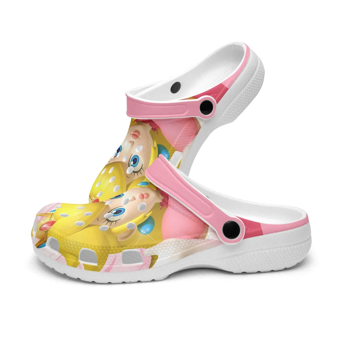 Merchidea Super Mario Peach Game Crocs Crocband Shoes Clogs Custom Name For Men Women and Kids