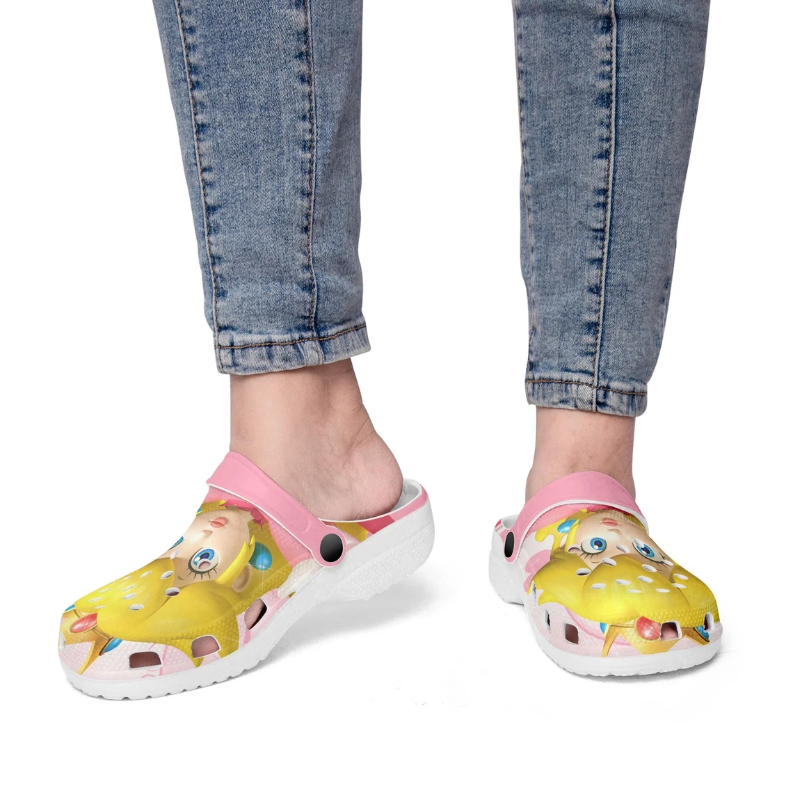 Merchidea Super Mario Peach Game Crocs Crocband Shoes Clogs Custom Name For Men Women and Kids