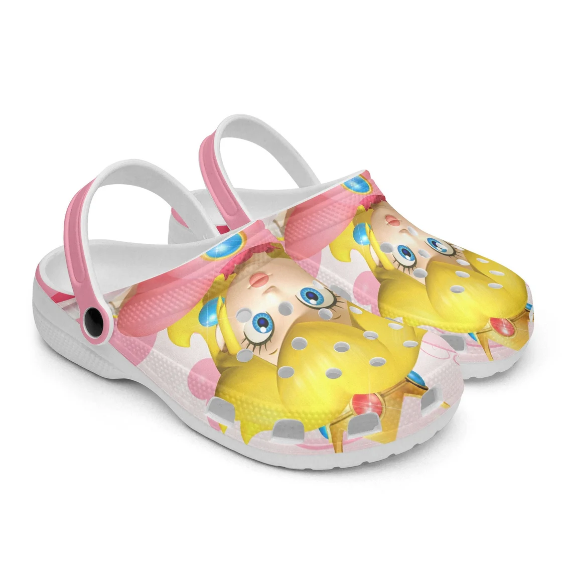 Merchidea Super Mario Peach Game Crocs Crocband Shoes Clogs Custom Name For Men Women and Kids