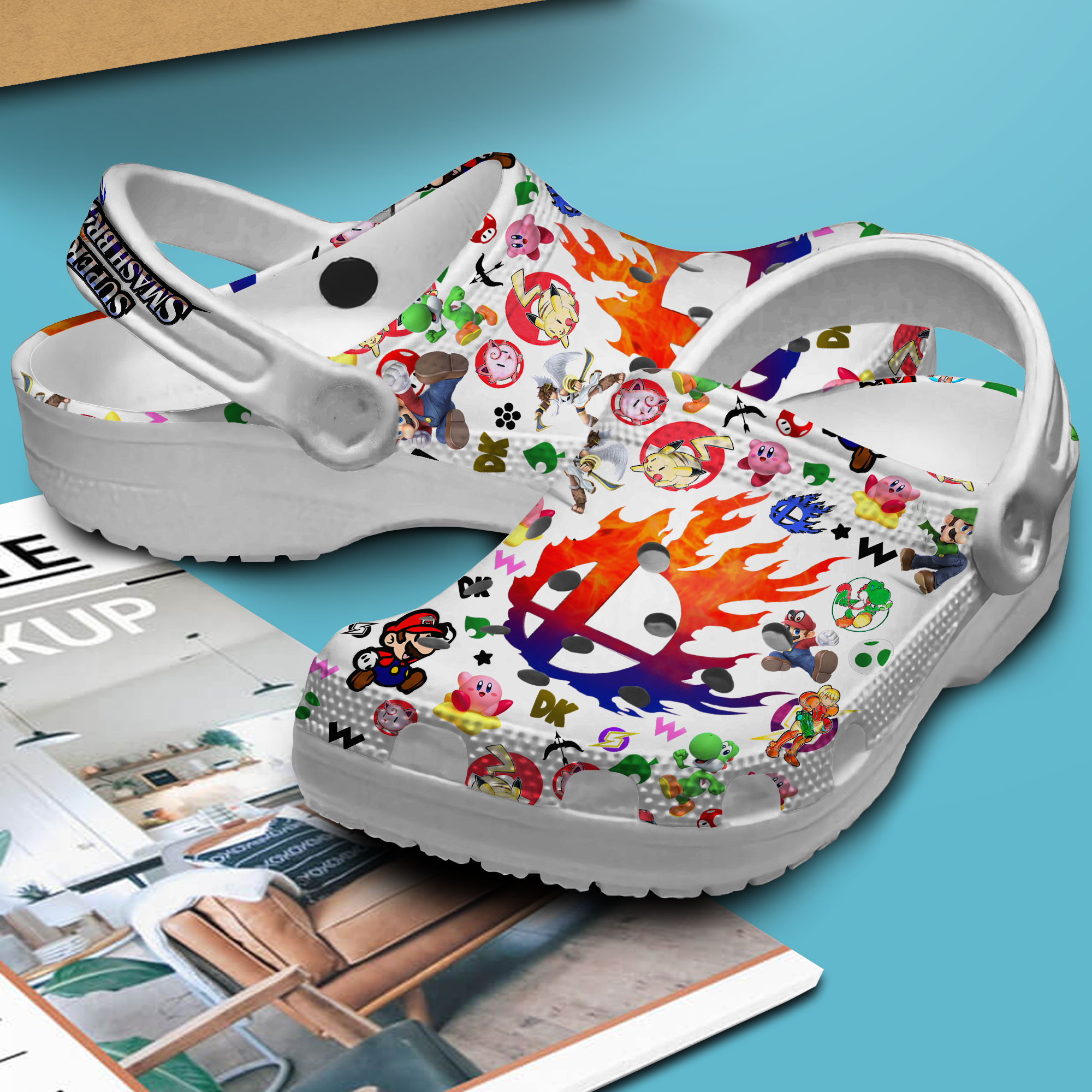 Merchidea Super Smash Bros Game Crocs Crocband Clogs Shoes Comfortable For Men Women and Kids