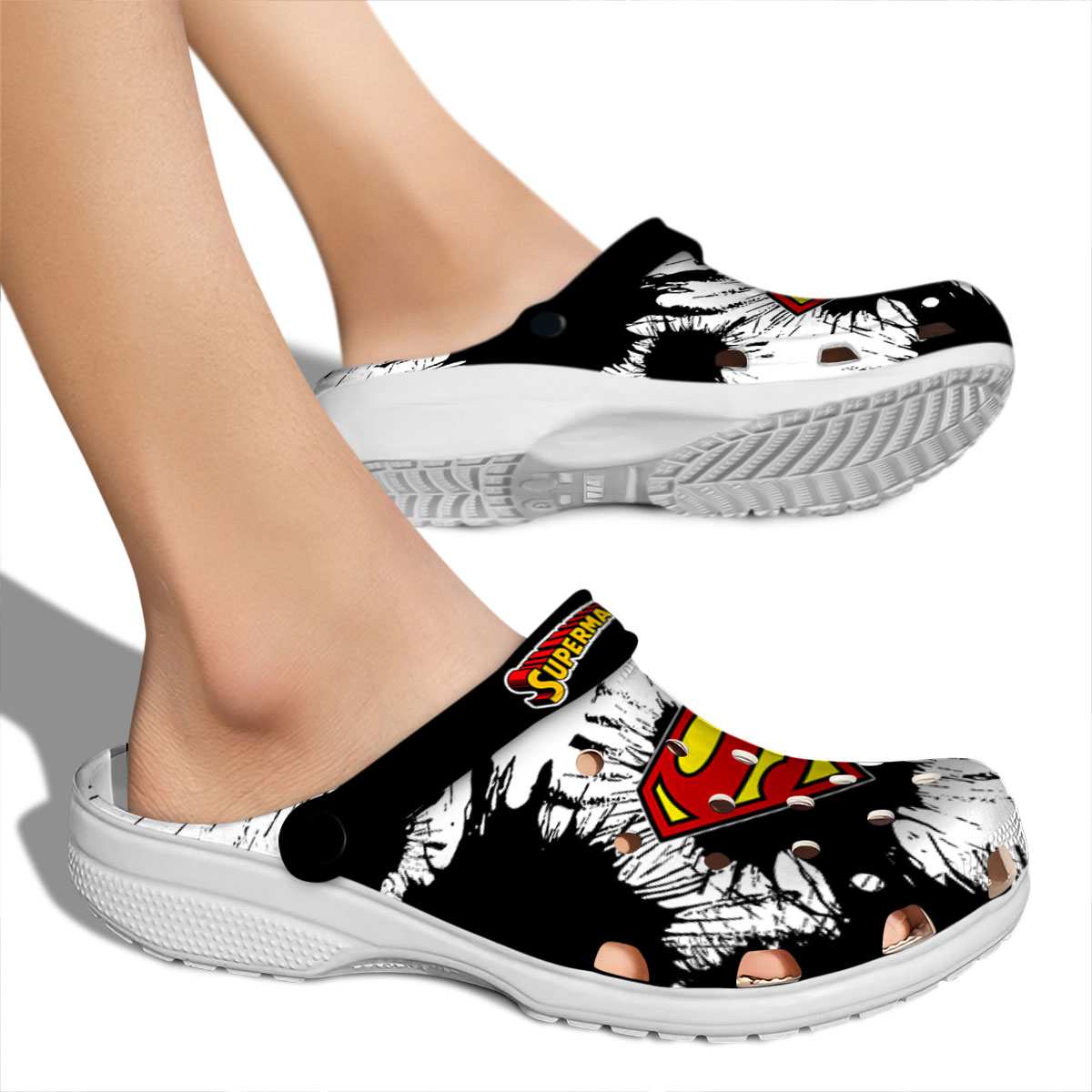 Merchidea Superman Movie Crocs Crocband Clogs Shoes Comfortable For Men Women and Kids